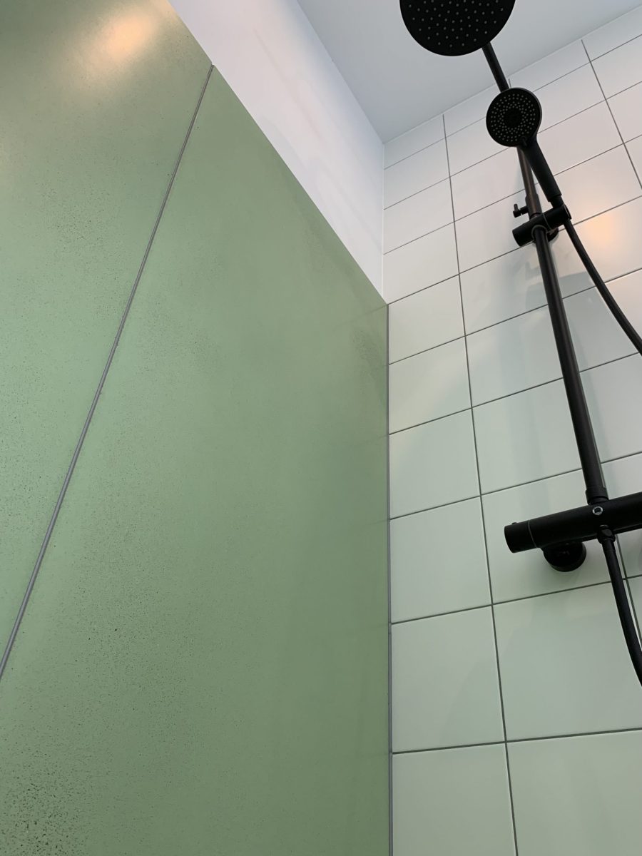 placas de hormigón visto - revestimiento de pared para baños